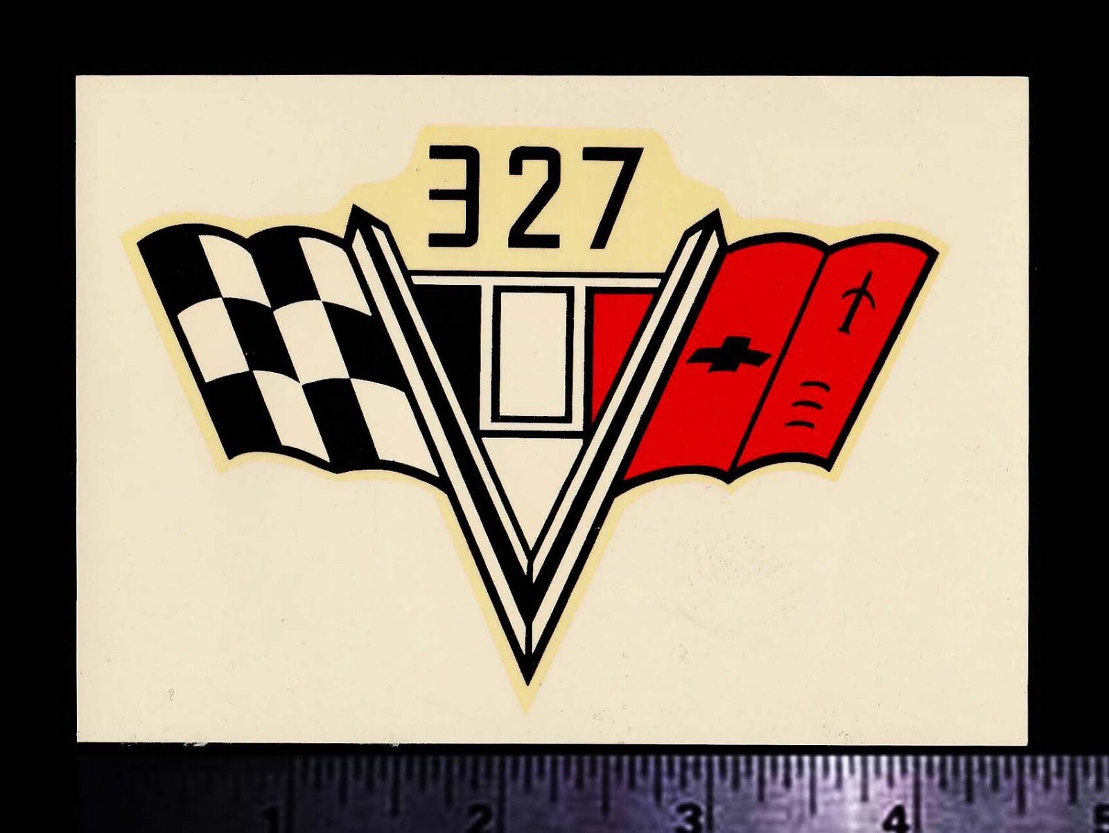 CHEVY 327 V8 - Original Vintage 1960's Racing Water Slide Decal Corvette Camaro