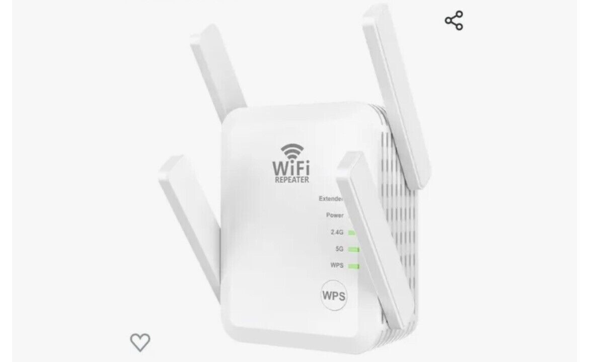 WiFi Repeater 1200 Mbps Wireless Extender Model AC15, White