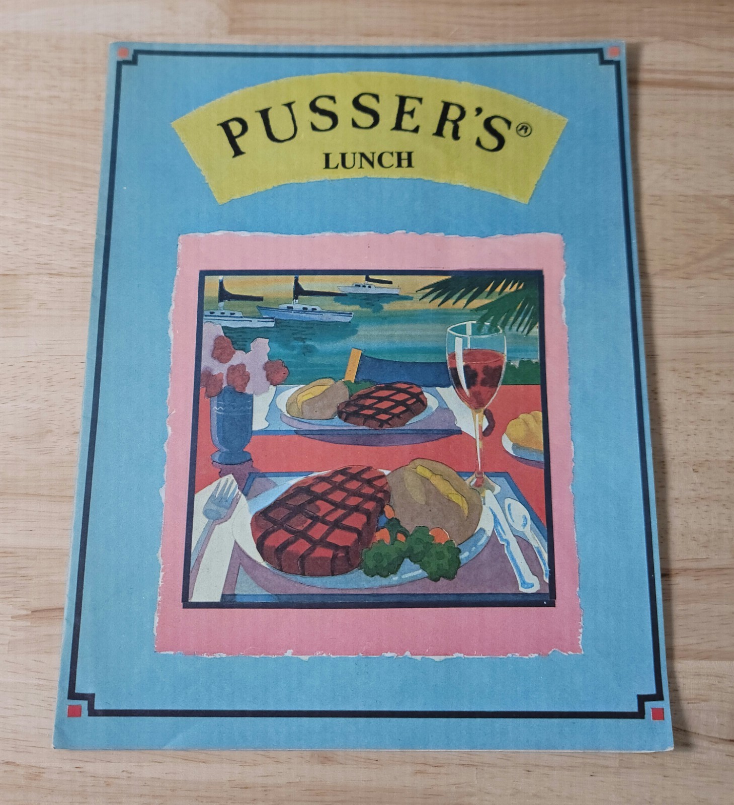 Vtg PUSSER\'S LUNCH MENU Fold Out West End Tortola Caribbean