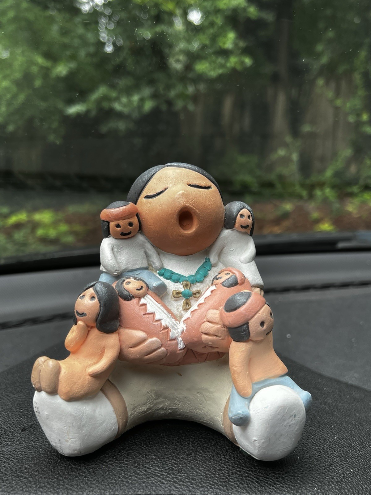 VTG Southwest Storyteller Figurine DES-DEC 1993 CG94 Mother Reading Book 7 Child