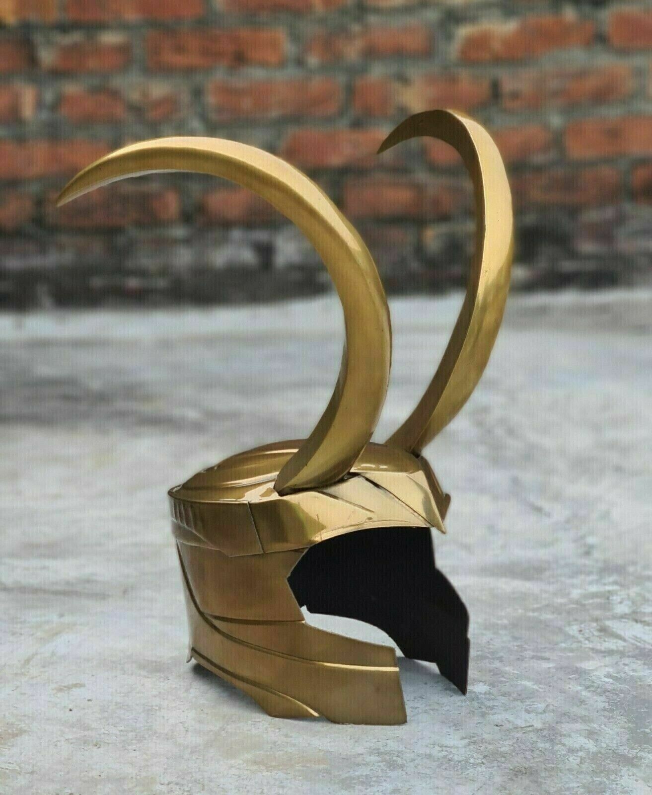 Golden Steel Helmet Marvel Character Loki Helmet Thor Armor Designer Cosplay Golden Steel Helmet Marvel Character Loki Helmet Thor Armor Designer Cosplay
