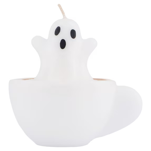Ghost in Coffee Cup Candle, White, 4\