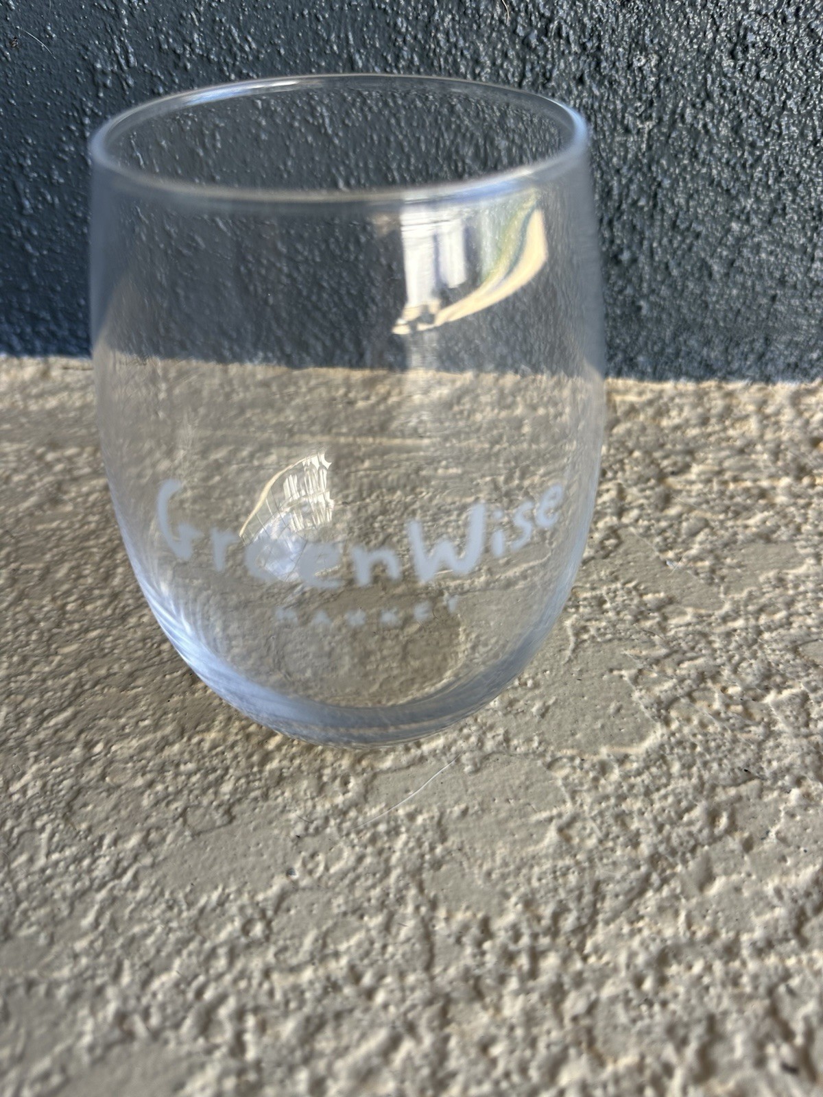 Publix - GreenWise Market Stemless Wine Glass POURS Bar Promo Collectible Publix - GreenWise Market Stemless Wine Glass POURS Bar Promo Collectible