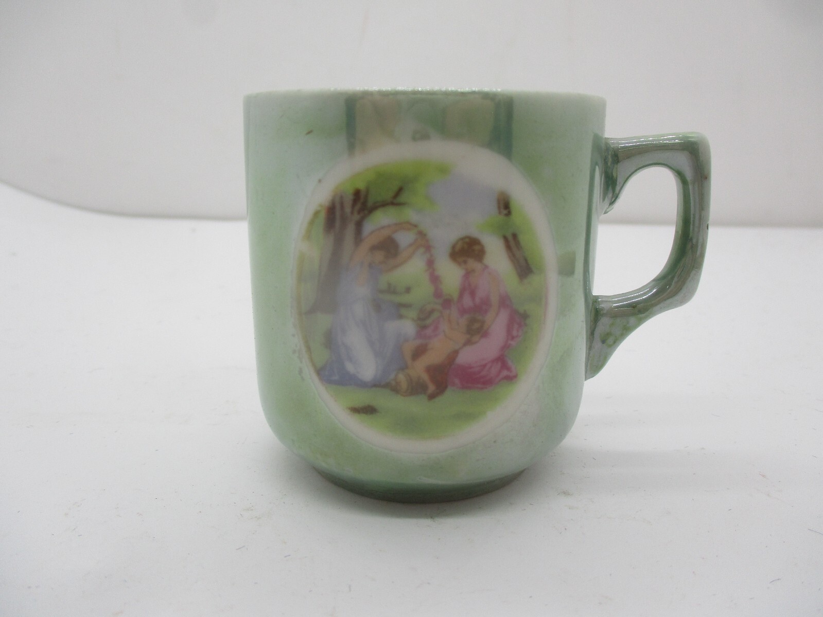 Small Vintage Lusterware Cup Greek Scene .. Japan
