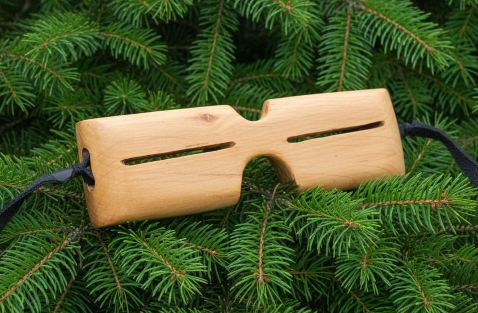 Inuit Wooden Snow Goggles, Alaskan Wood Art, Unique Rustic Eskimo Reproduction 