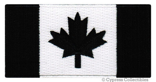 CANADIAN FLAG PATCH CANADA EMBLEM BLACK MAPLE LEAF embroidered iron-on BANNER