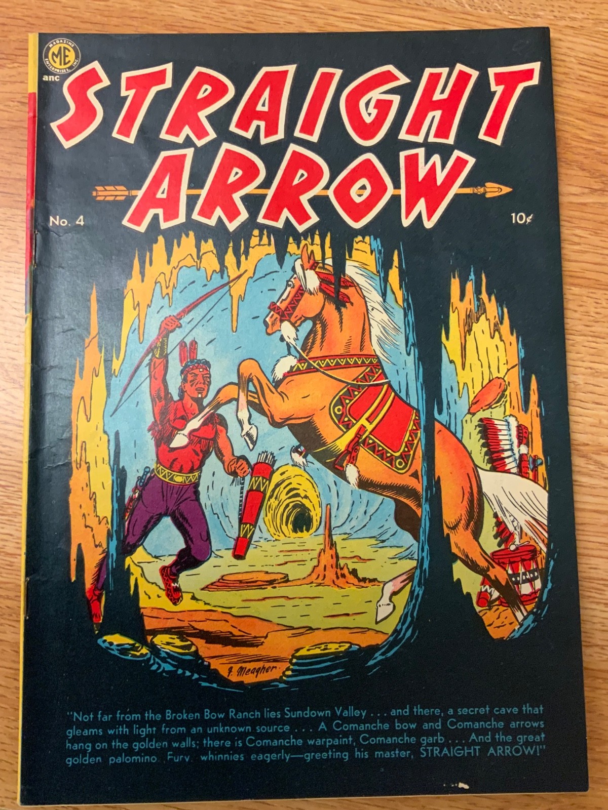 Straight Arrow #4 1950-RACIAL DEPICTIONS IN NABISCO BACK AD BOB POWELL  6.5 FN+