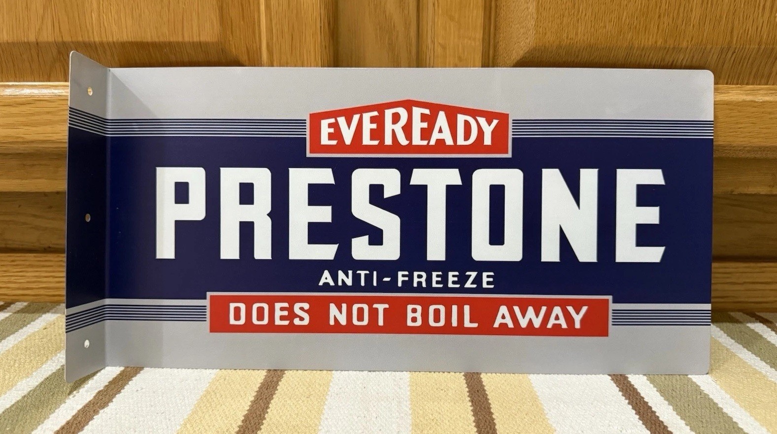 Prestone Anti-freeze Flange Sign Gas Oil Garage Vintage Style Wall Decor