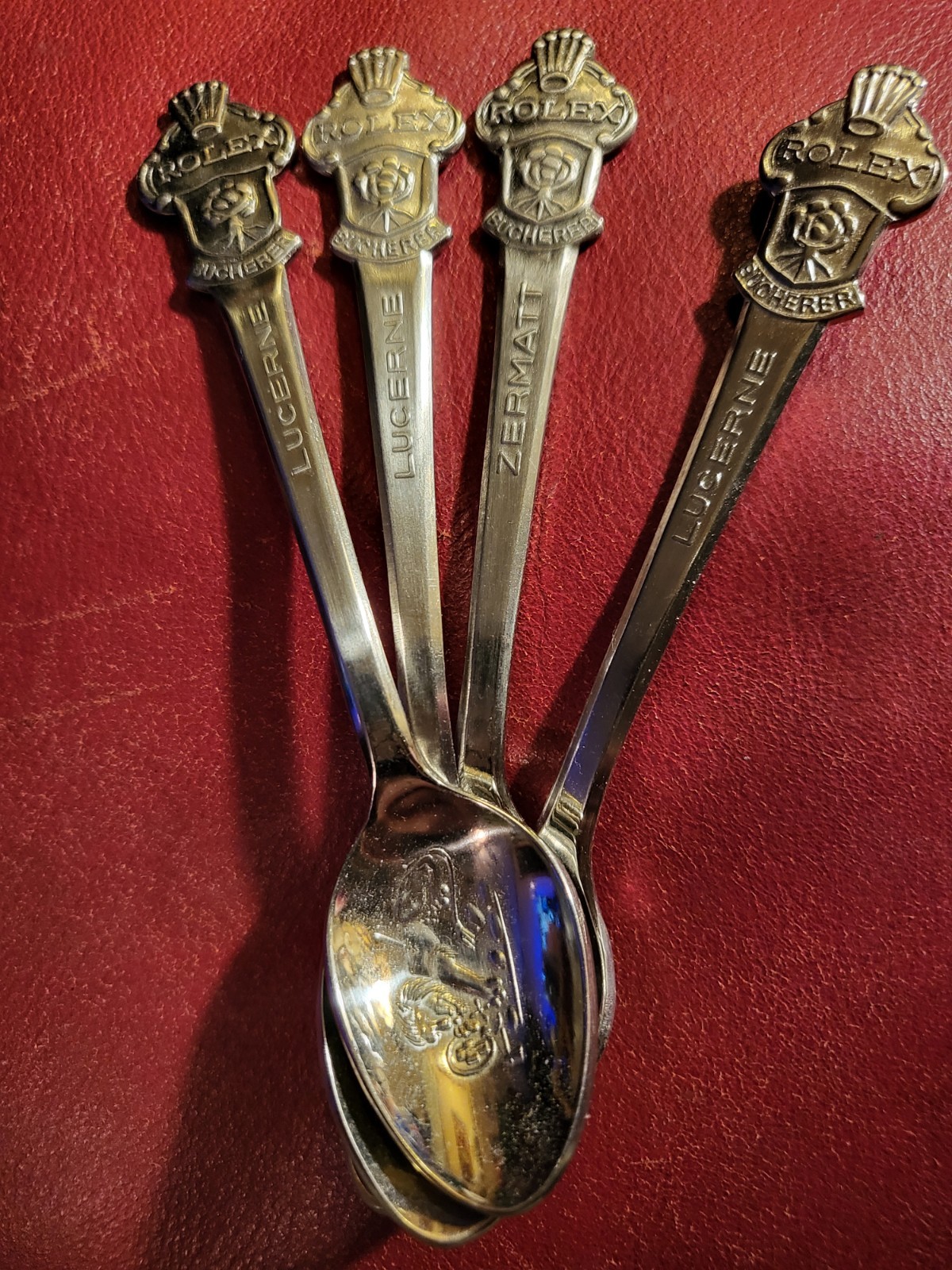 Set Of 4 Vintage Bucherer Rolex Teaspoons