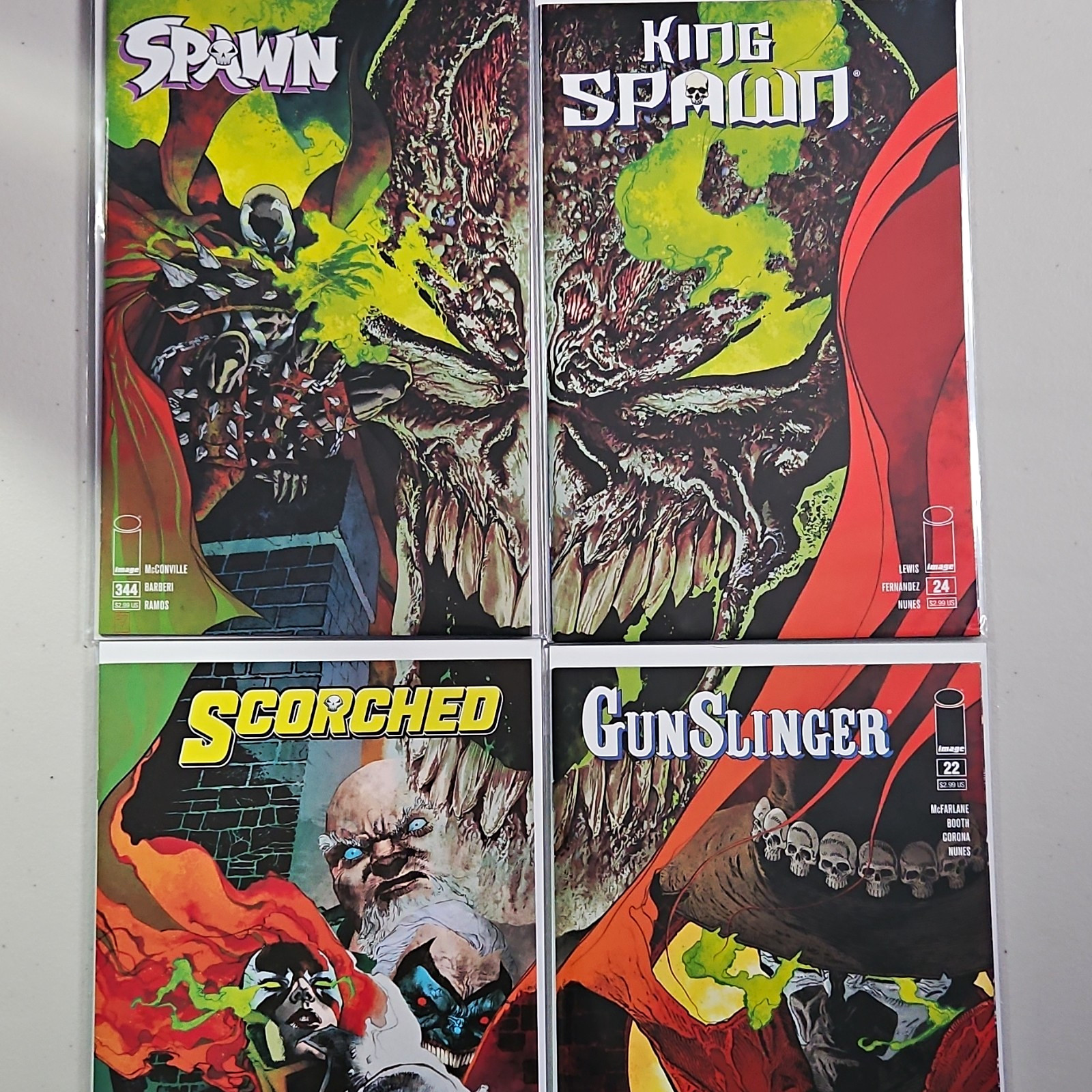 Image Comics Spawn 4-Issue Lot: Spawn #344, King Spawn #24, Scorched #20