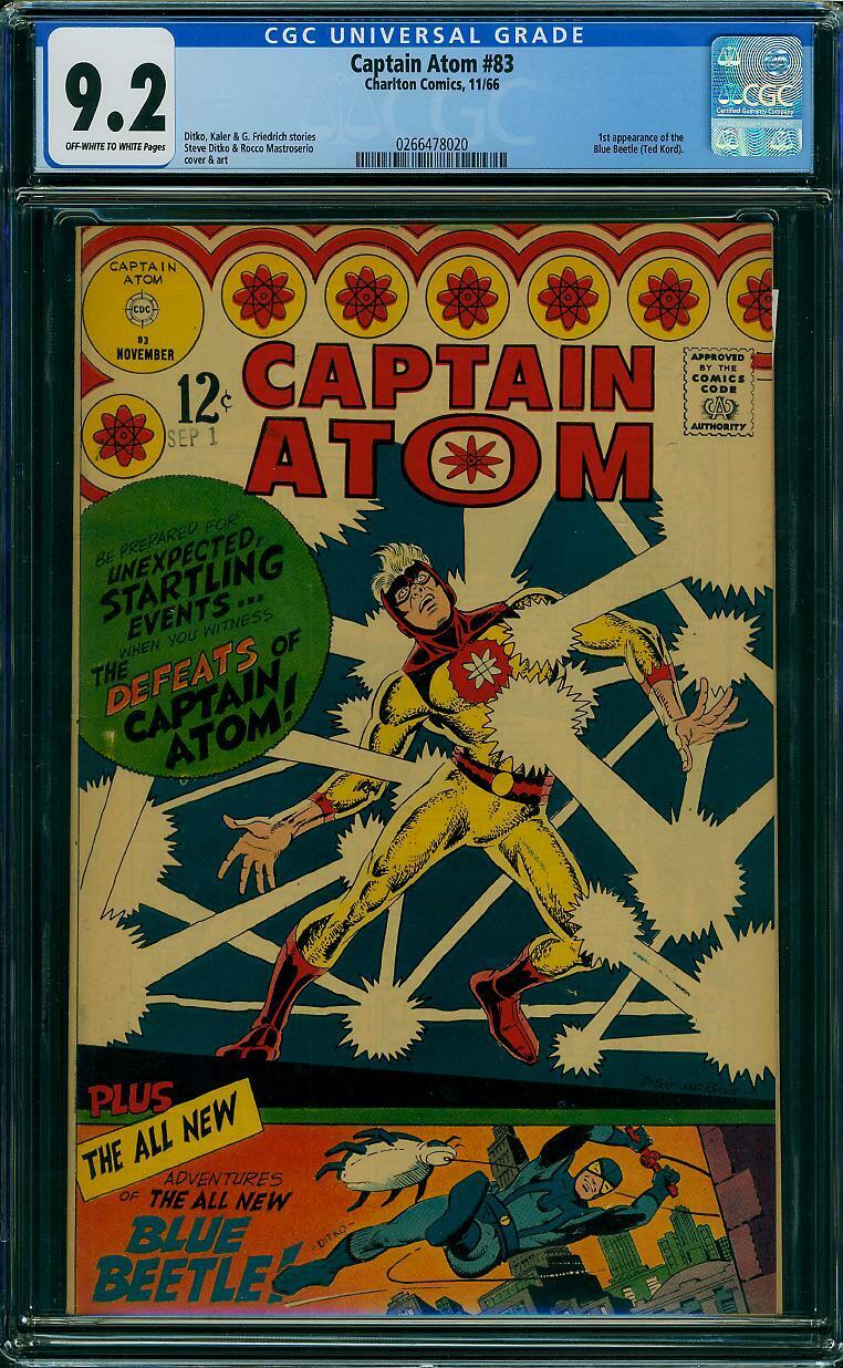 CAPTAIN ATOM #83 CGC 9.2 1st app of Blue Beetle (Ted Kord) RARE IN HIGH GRADE