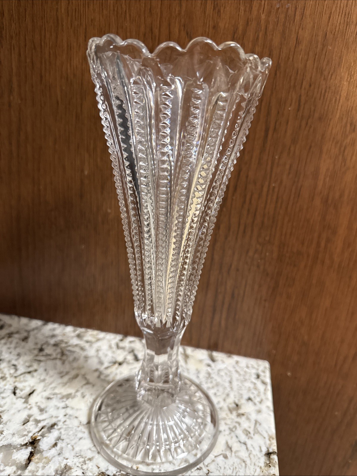 Clear Pressed Glass Trumpet/Pedestal Vase Clear Pressed Glass Trumpet/Pedestal Vase