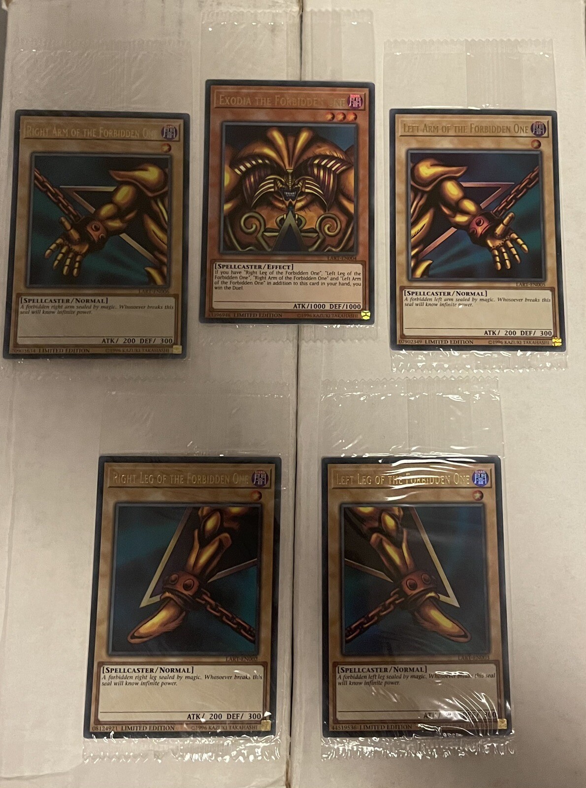 YUGIOH Exodia the Forbidden One Complete Set LART-EN004 Lost Art Promos SEALED