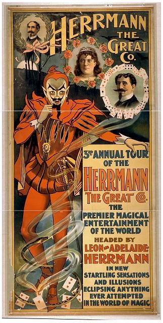 New York Leon Adelaide Herrmann 1898 Herrmann the Great Co Magic Poster