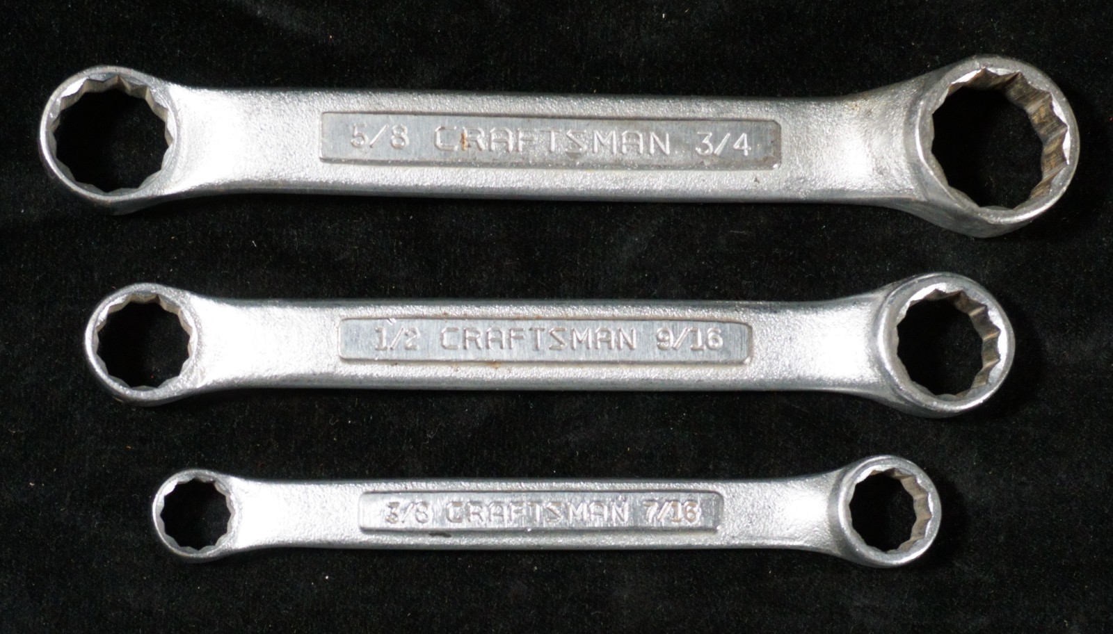Vintage Craftsman V Series Short Double Box-End 12 Point Wrenches Set of 3 (B8) Vintage Craftsman V Series Short Double Box-End 12 Point Wrenches Set of 3 (B8)