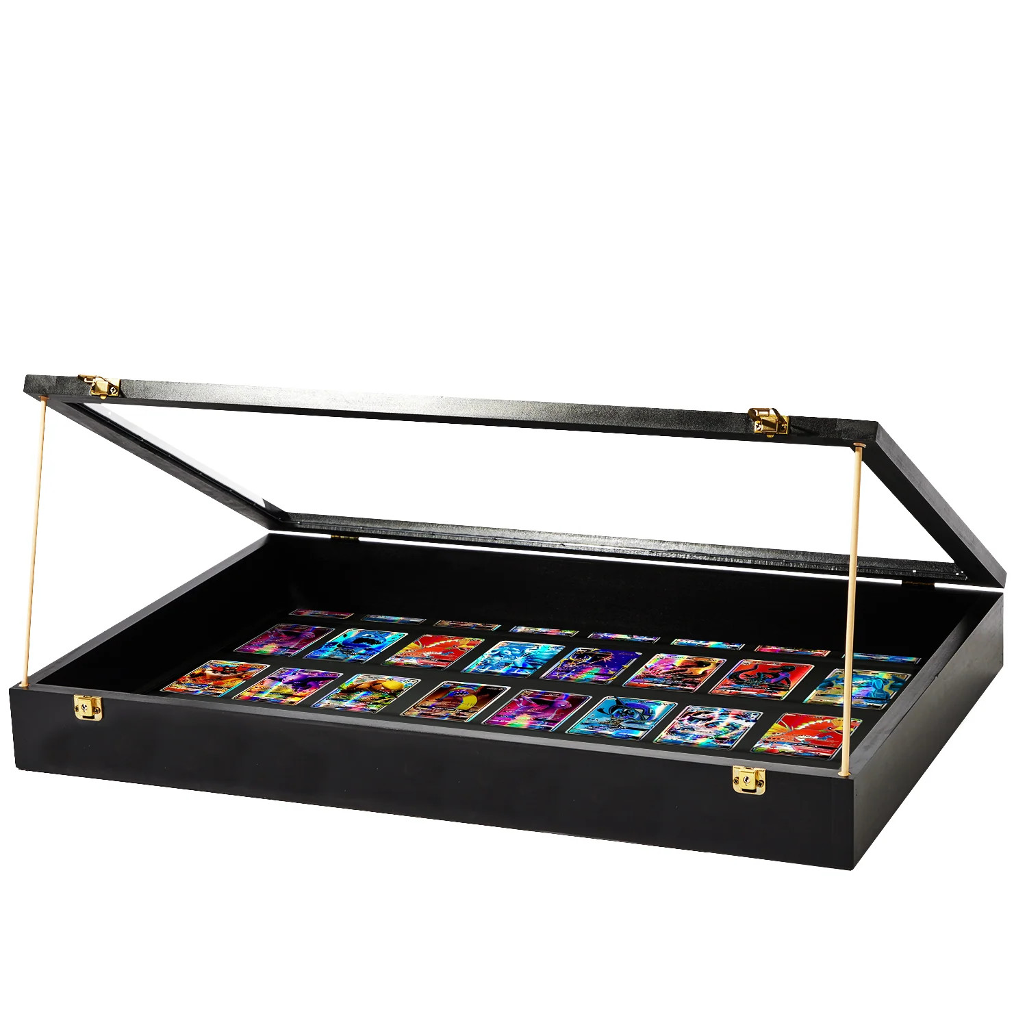 PENNZONI Trade Show Display Case Portable Black  w/ Wooden Dowels