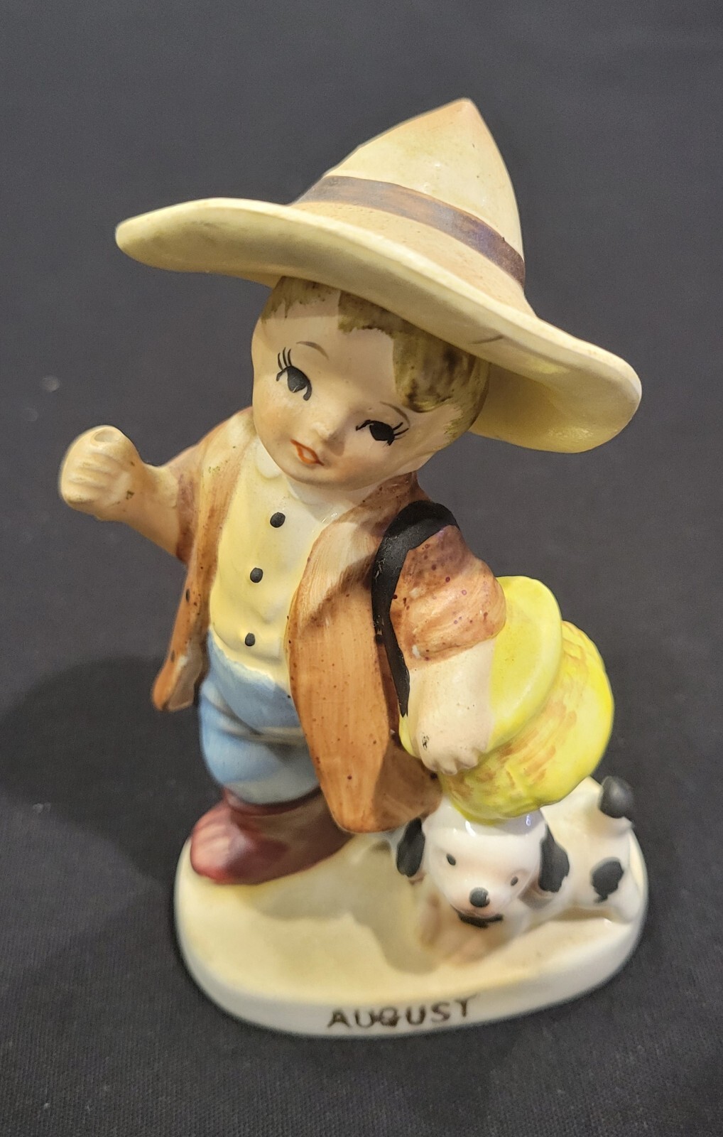Vtg Lefton Figurine \'August\' Boy And Dog Size 5.25\ Vtg Lefton Figurine \'August\' Boy And Dog Size 5.25\