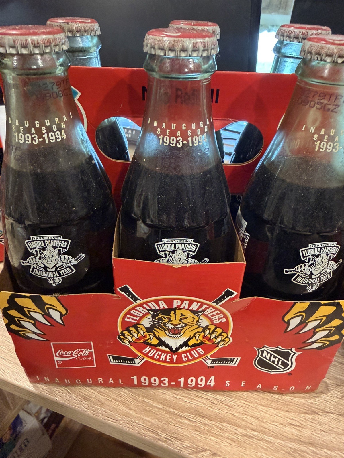Coca-Cola Florida Panthers 1993-1994 Inaugural Season Bottles 6-Pack Carrier