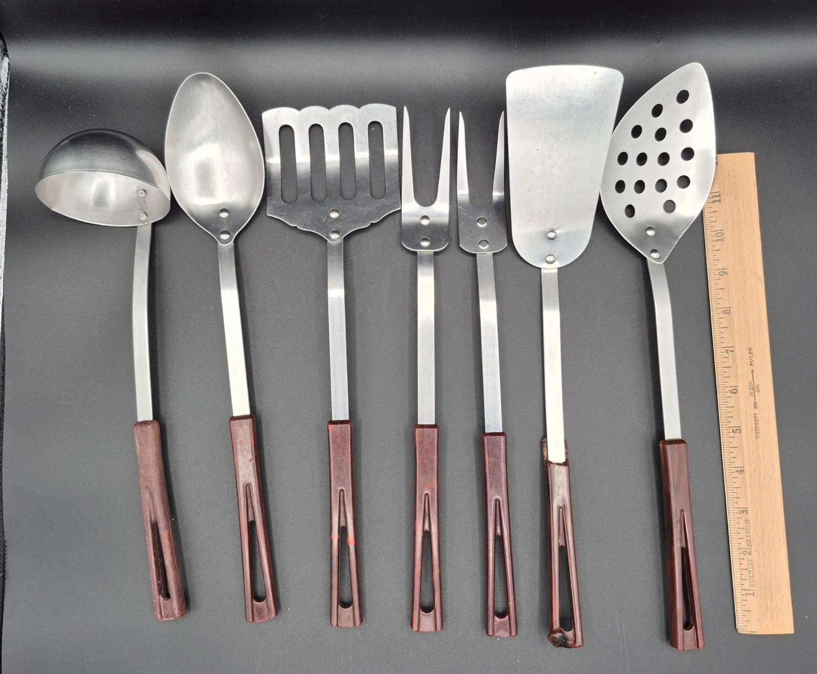Set of 7 Vintage Stanhome Stainless Steel Utensils