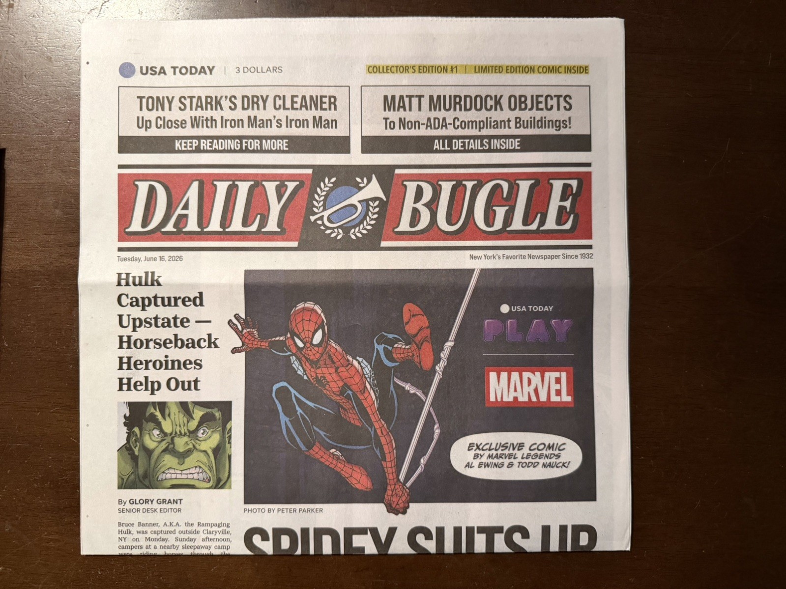 Marvel Comics Daily Bugle Newspaper Comic Con SDCC 2026 EXCLUSIVE Spider-Man NEW