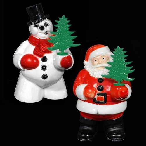 1950s Royal Santa & Snowman TREE ONLY Royalite CHRISTMAS LIGHT #1 1950s Royal Santa & Snowman TREE ONLY Royalite CHRISTMAS LIGHT #1