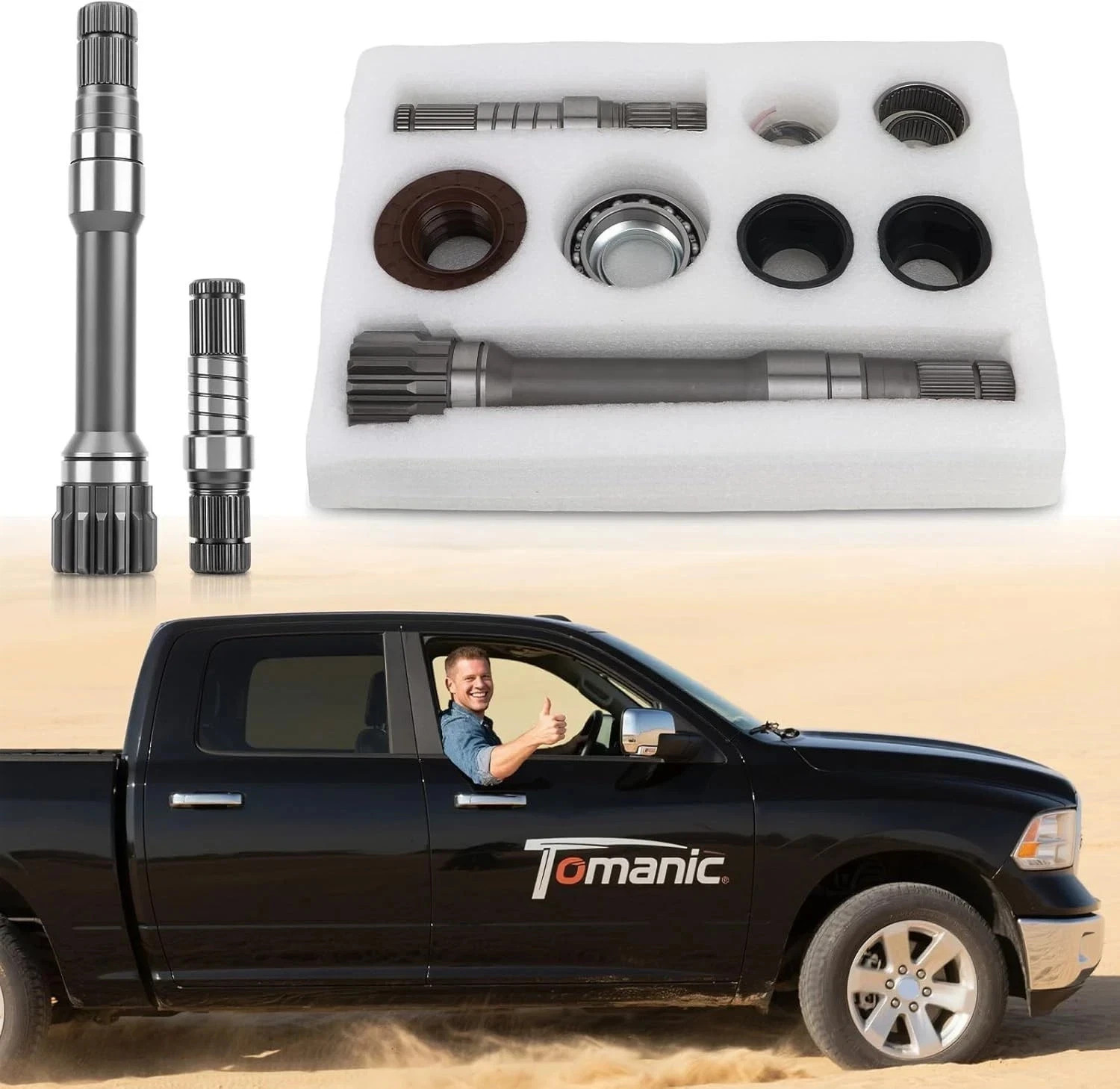Front Differential Axle Intermediate Shaft Kit for Dodge Ram 1500 2012-2021 -...