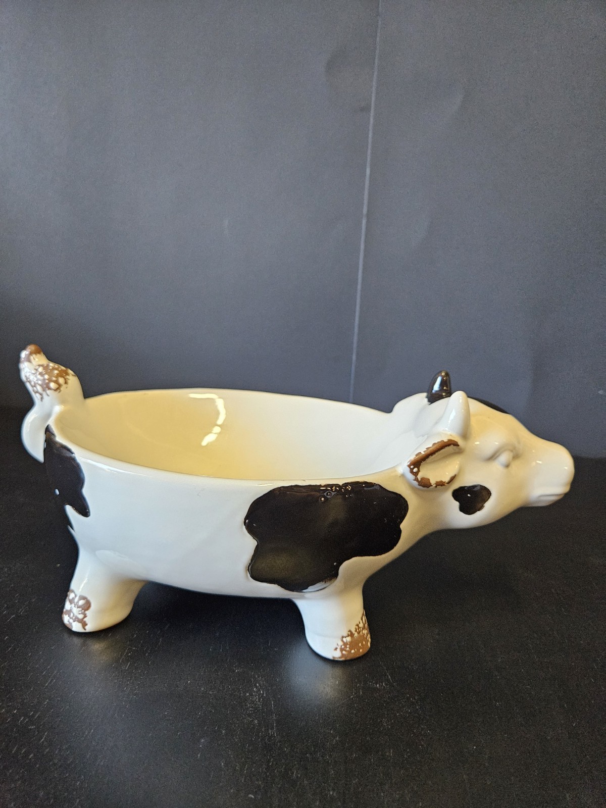 Cow Trinket Dish Bowl. Ceramic Adorable Kitchen Farmhouse Decor Country Farm