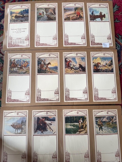 Vintage Advertising Blotters Hunting Fishing Western Art Calendar Pads Lot Timbe