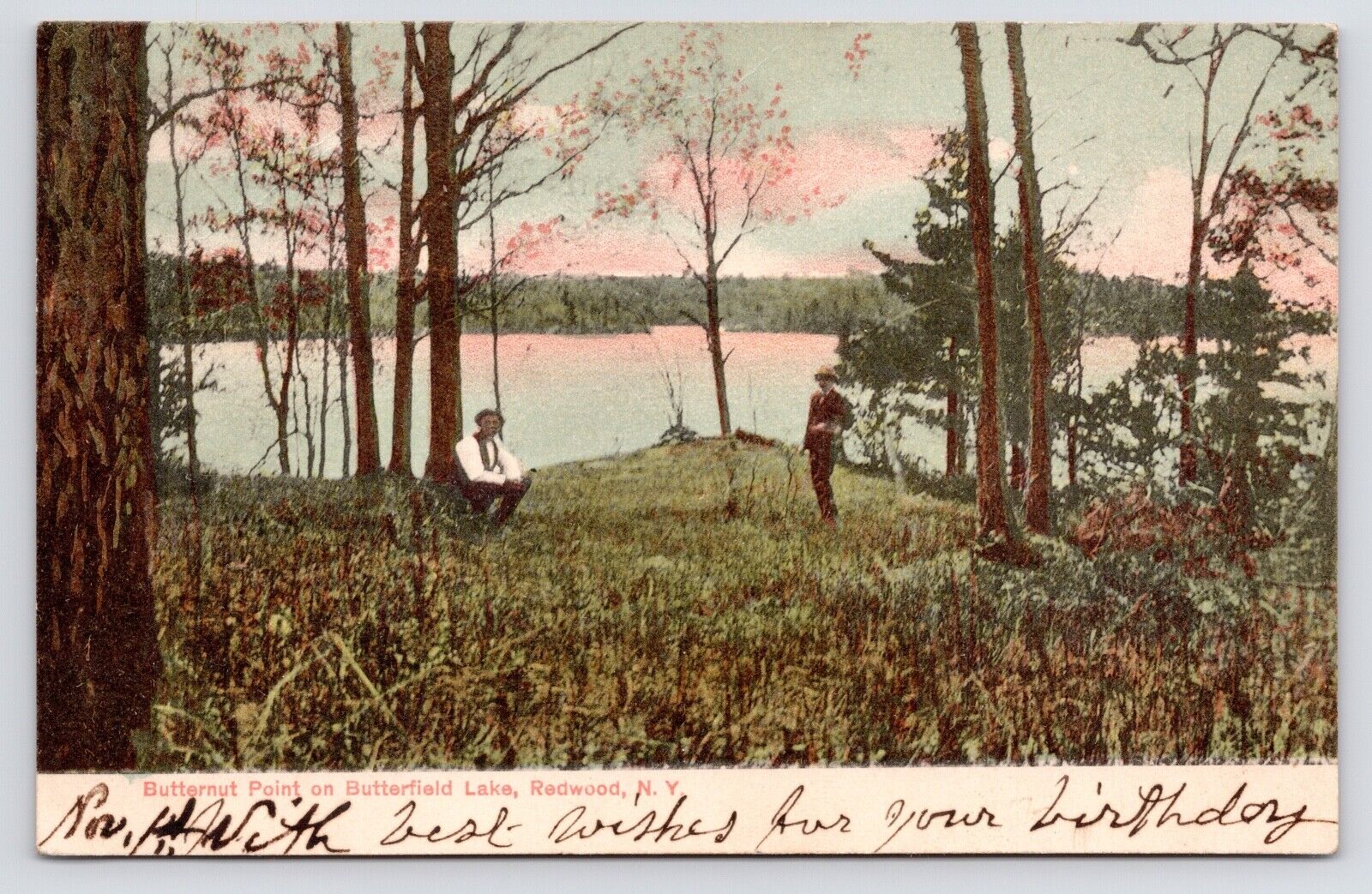 c1907~Redwood New York NY~Butternut Point~Butterfield Lake~Antique Postcard