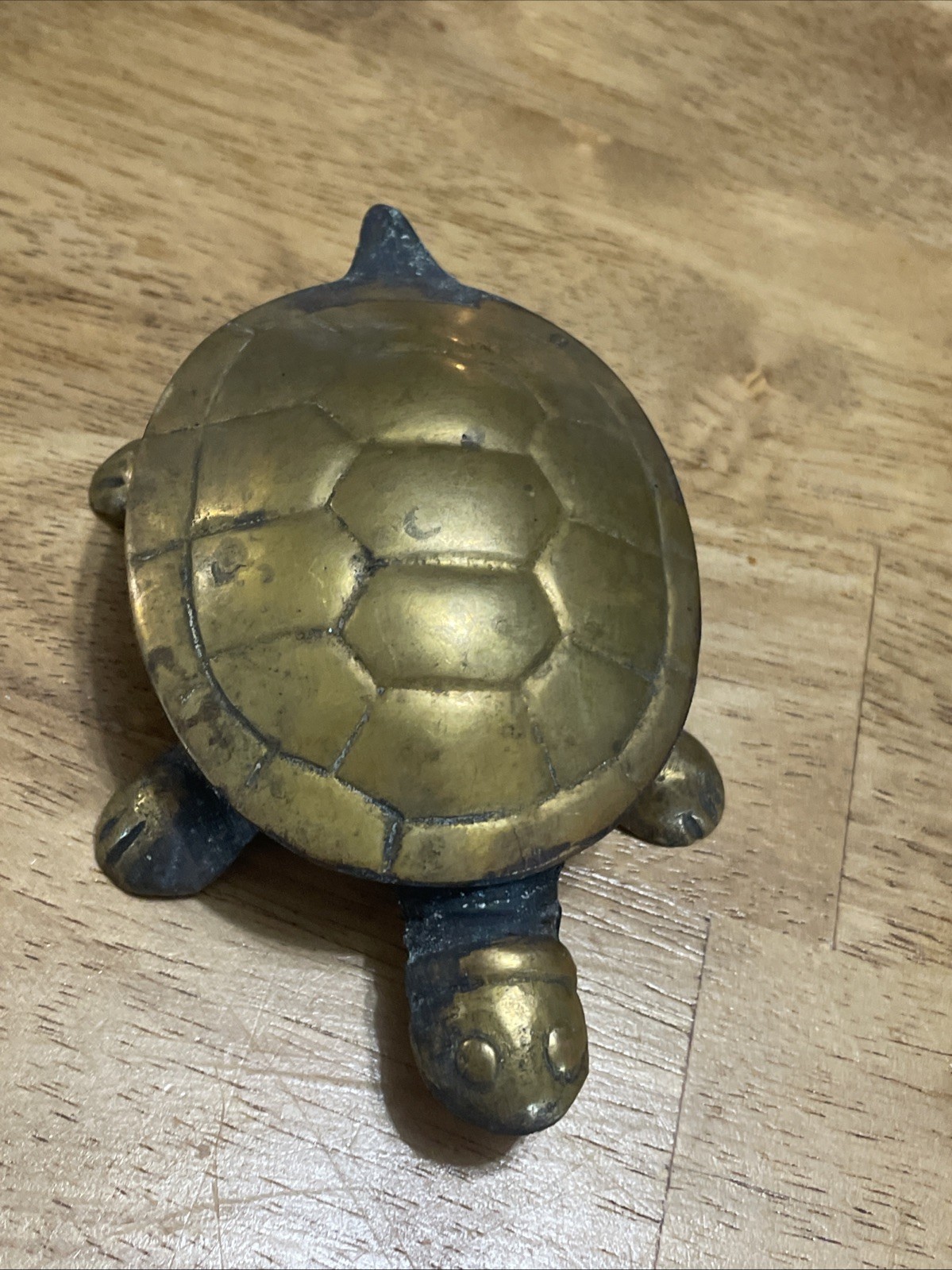 Vintage Brass Turtle Trinket Box Hinged Lid Tortoise Jewelry Soap Dish Hidden 