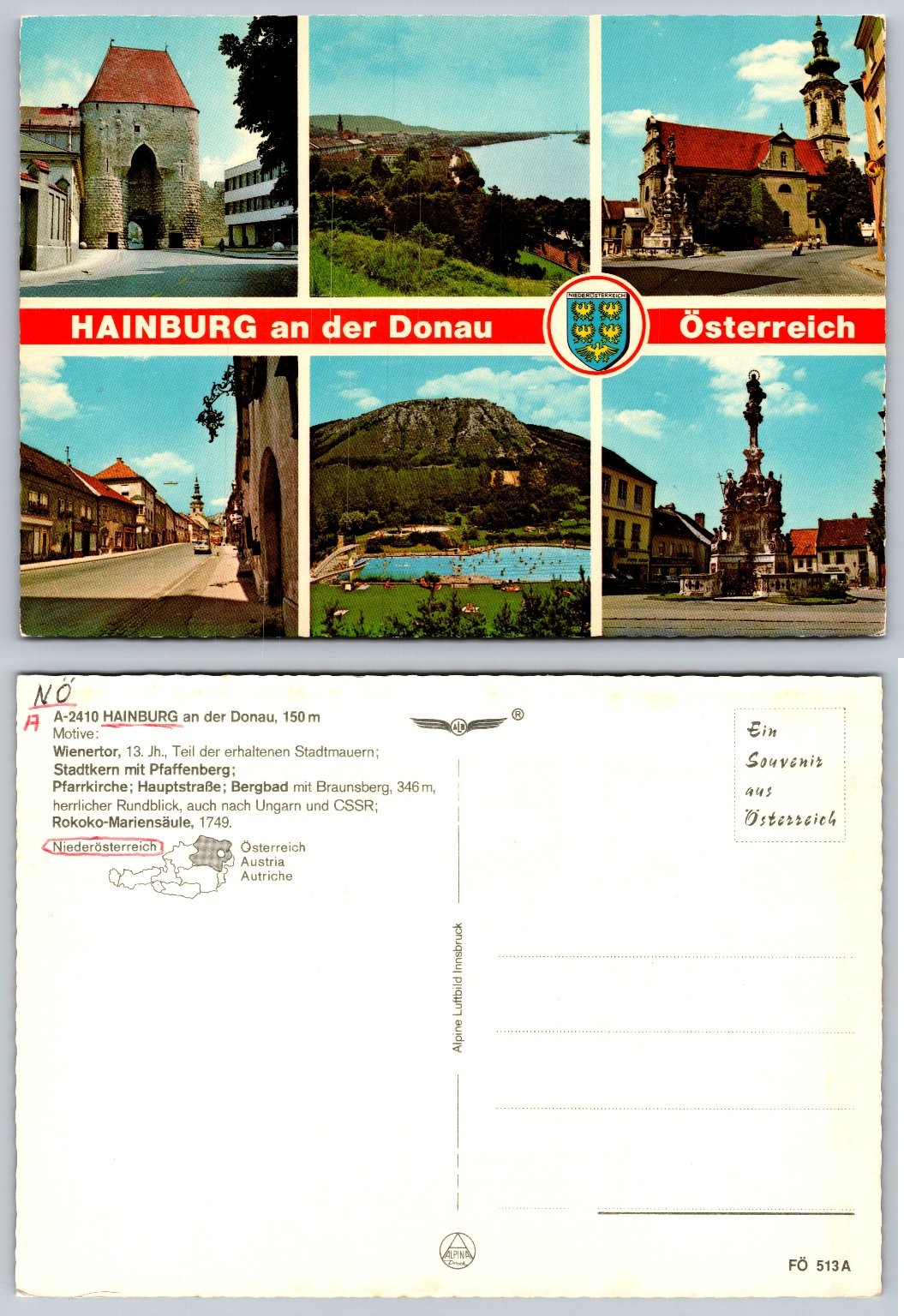 Hainburg an der Donau Austria Multi-View Postcard Wienertor Braunsberg Hainburg an der Donau Austria Multi-View Postcard Wienertor Braunsberg