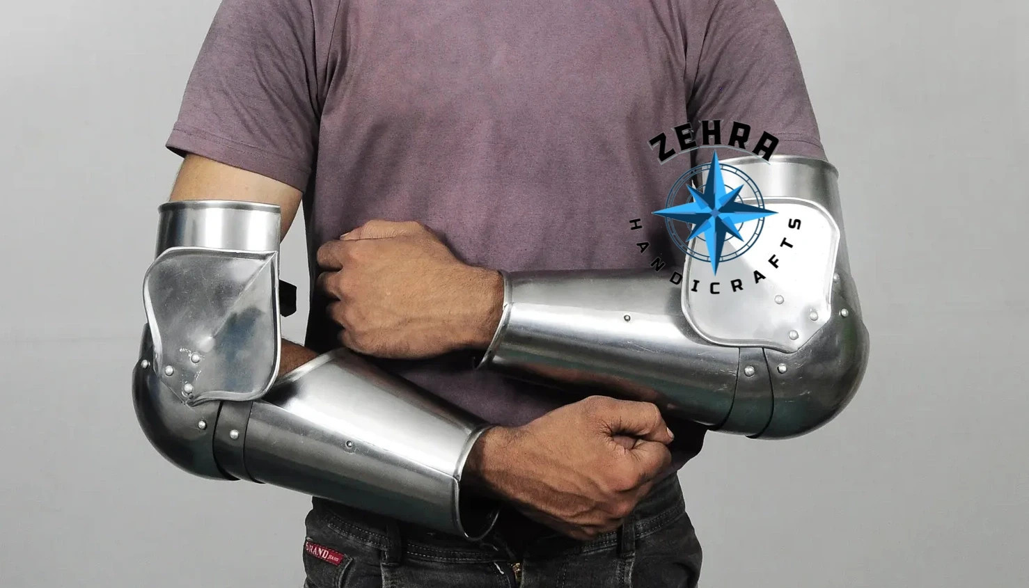 ZEHRA Medieval Knight Arm Armor Set Steel Full LARP Cosplay Costume Halloween Gi