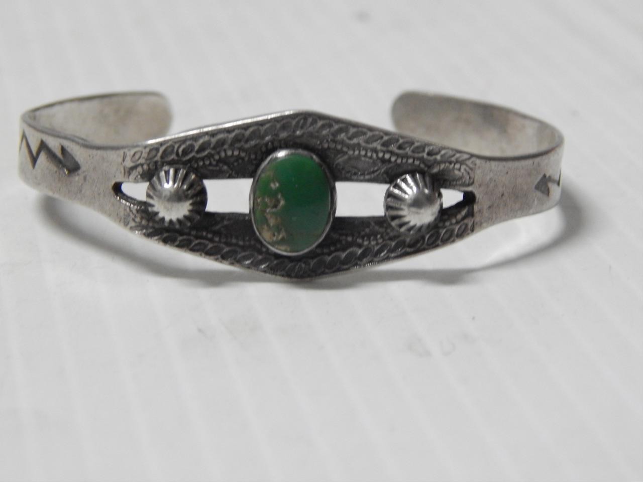 VINTAGE FRED HARVEY l930s NAVAJO INDIAN INGOT STERLING SILVER TURQUOISE BRACELET