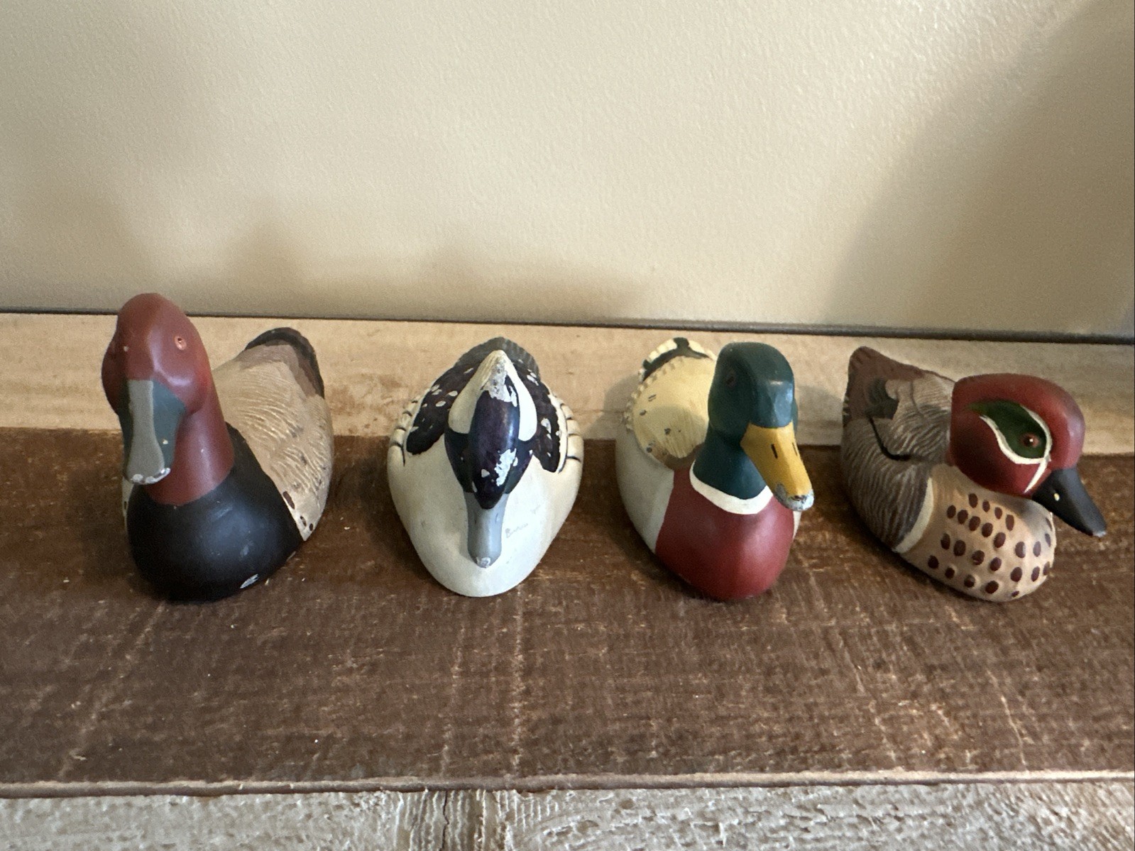 VINTAGE 1983 & 1984 AVON COLLECTOR DUCK SERIES Metal Heavy Set Of 4