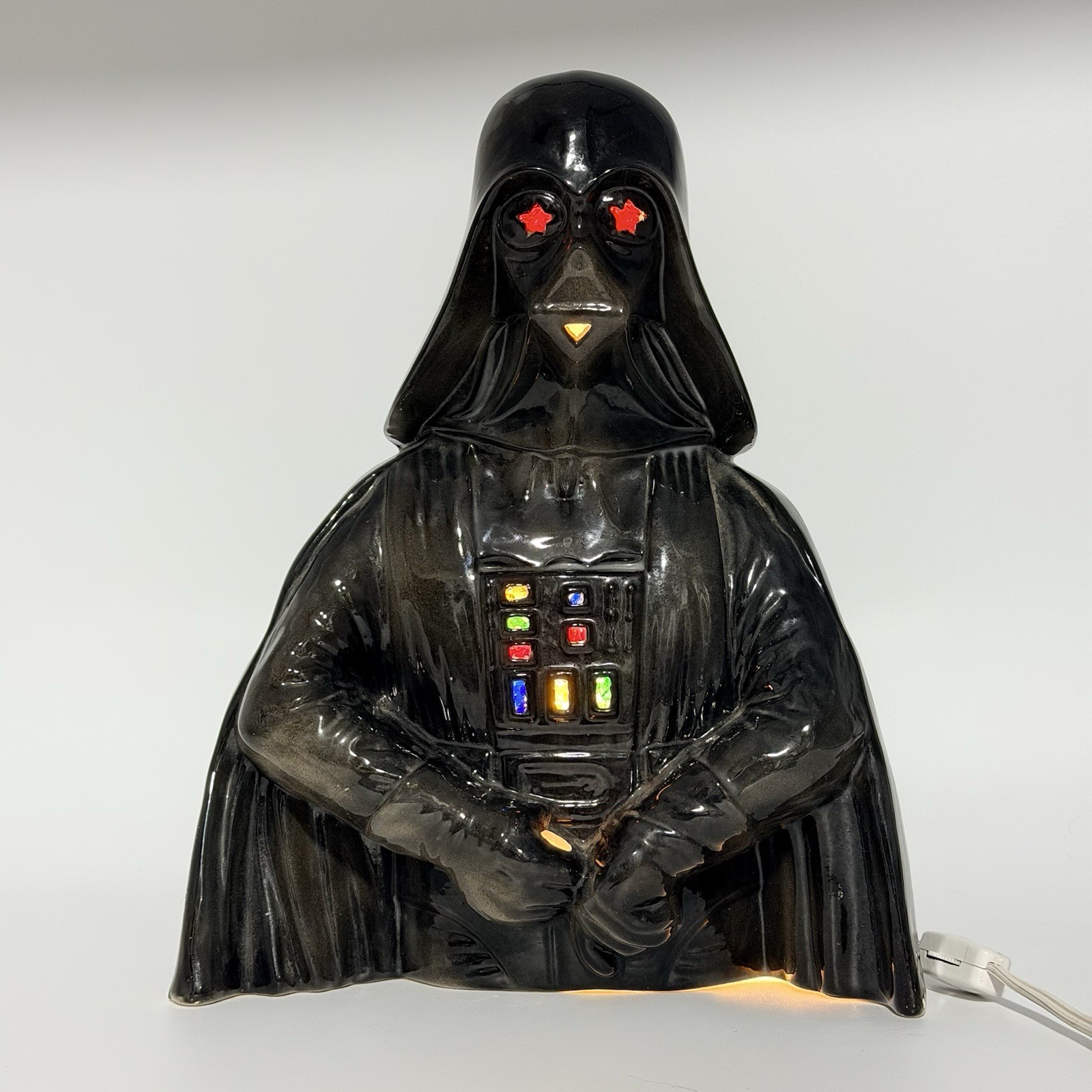 Vintage 1979 Darth Vader Ceramic Lamp Night Light Handmade Star Wars AS-IS