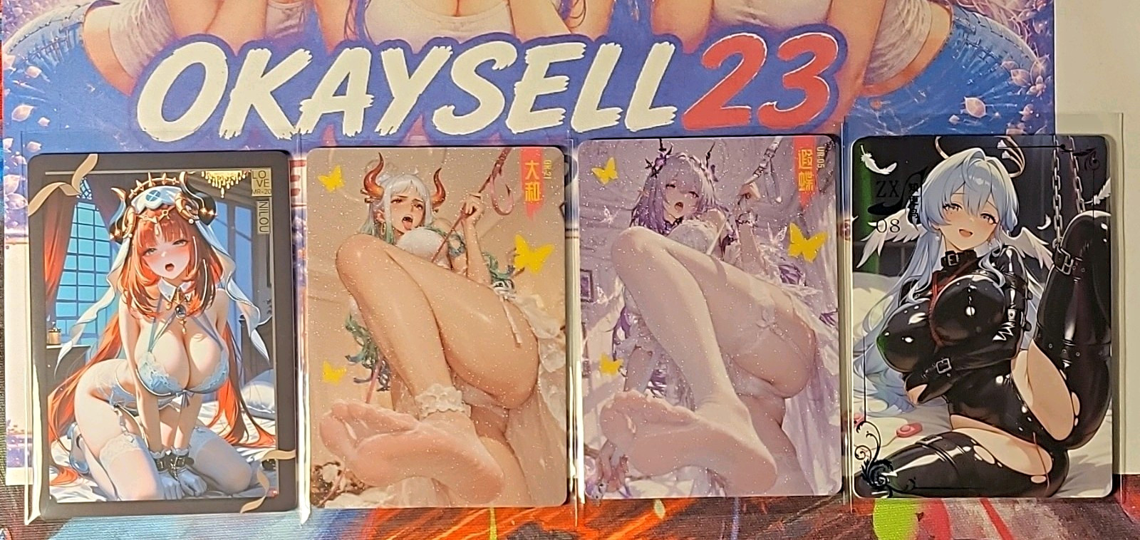 New Set Rare Waifu Cards Of 4