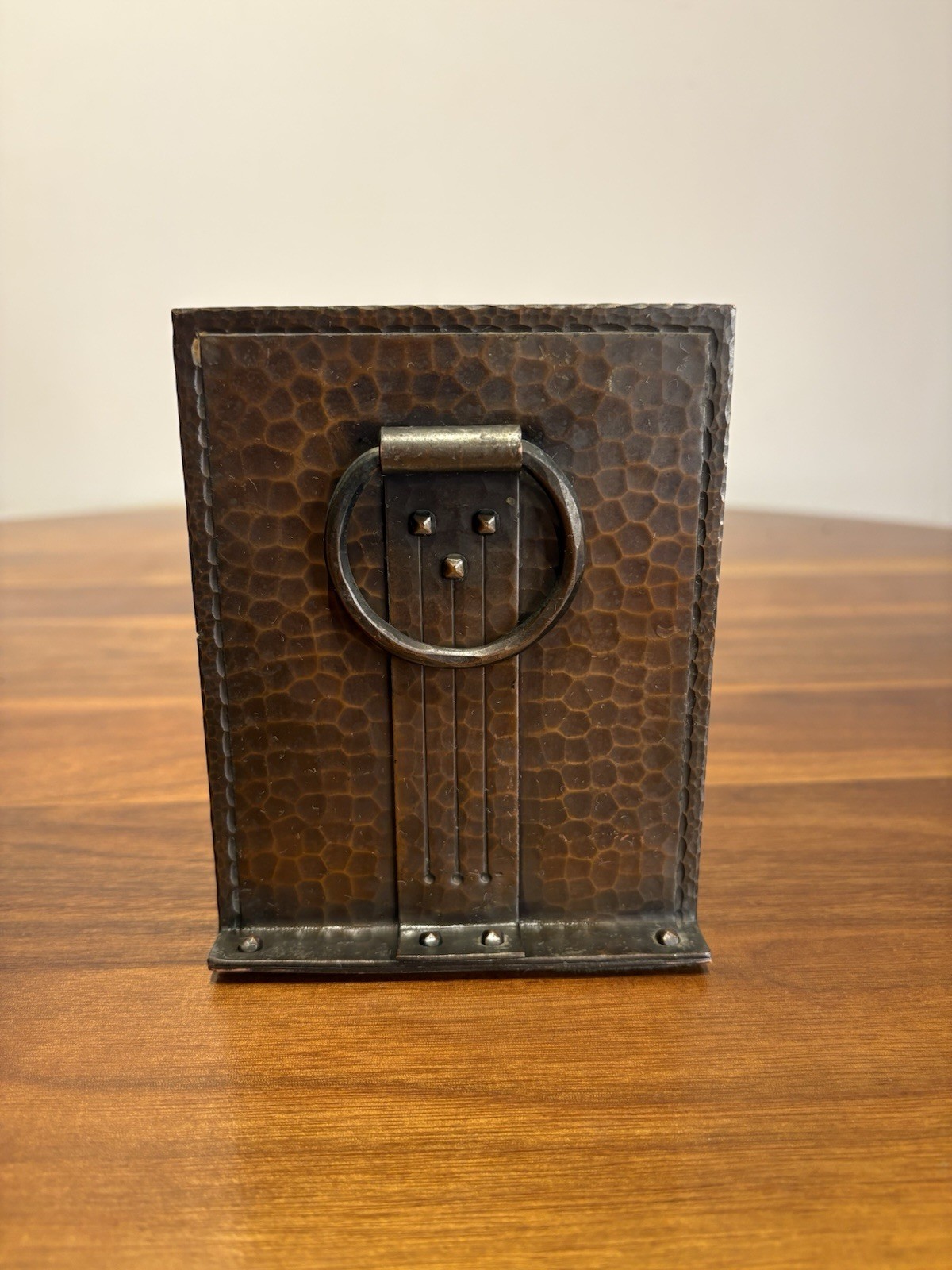 Antique Roycroft Hammered Copper Bookend Orb & Cross Mark Arts & Crafts Mission Antique Roycroft Hammered Copper Bookend Orb & Cross Mark Arts & Crafts Mission