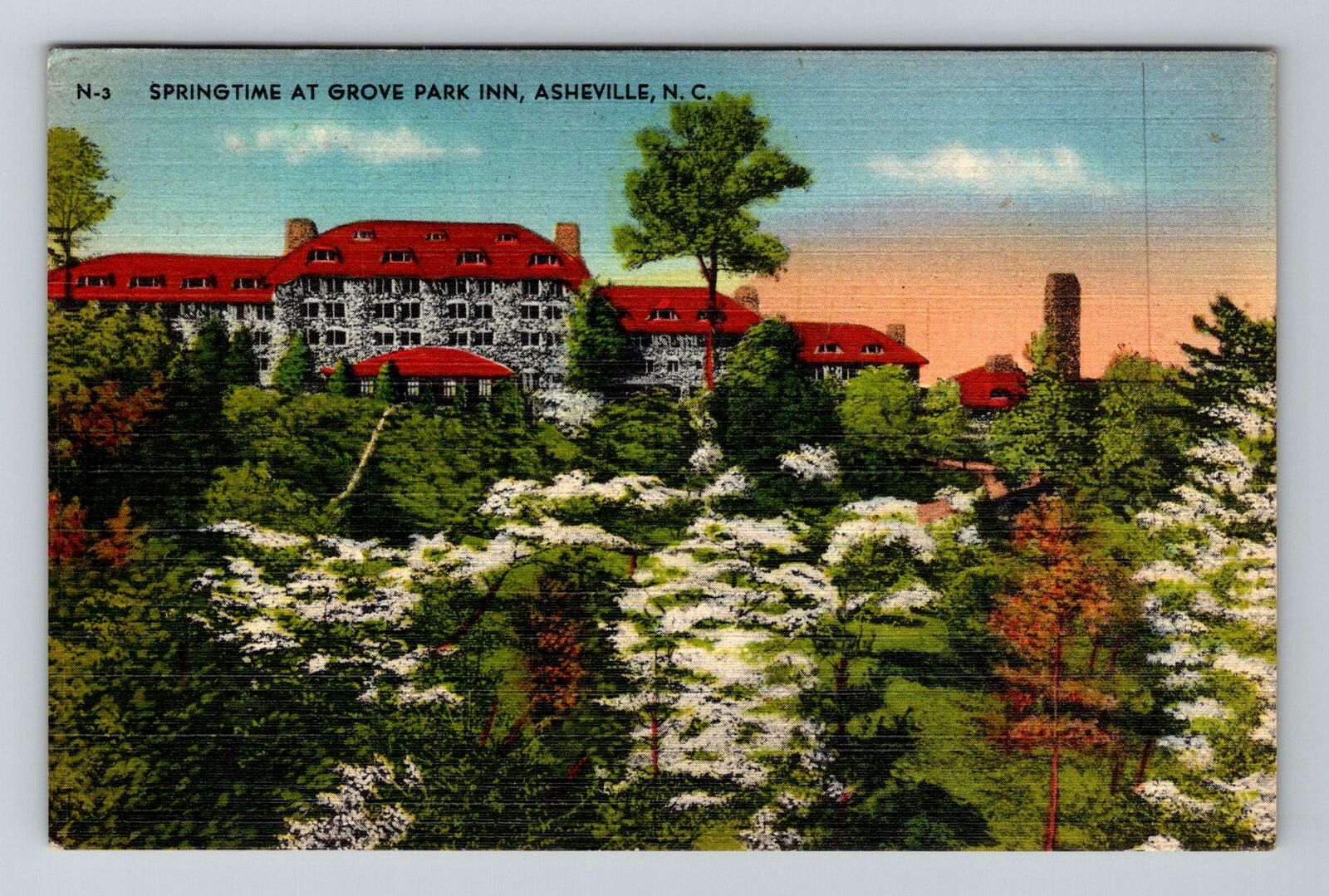 Asheville NC-North Carolina, Grove Park Inn, Advertising, Vintage Postcard
