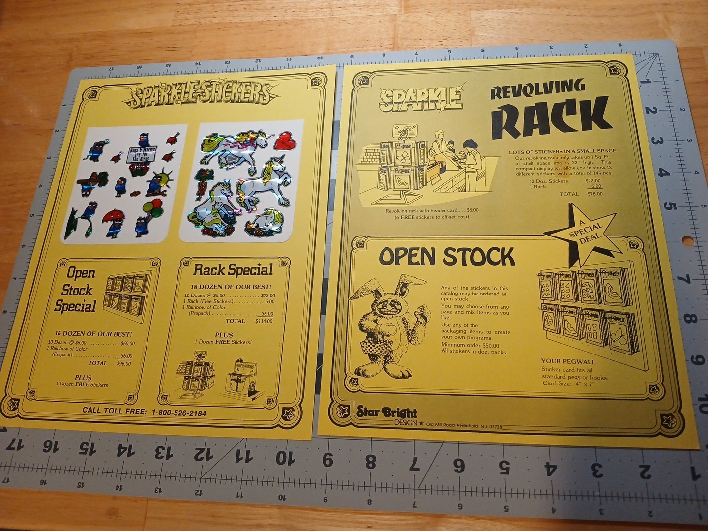 Vintage 1980s Star Bright Prism Sparkle Stickers Advertisement Catalog Sheet HTF
