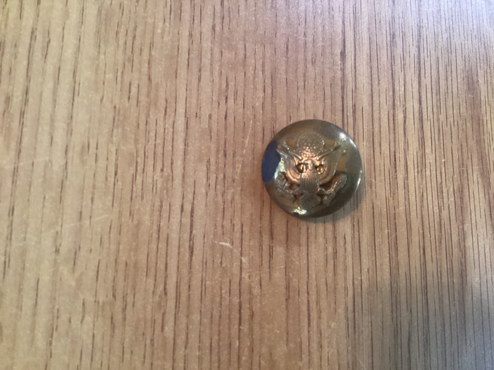 Vintage Domed U.S. Military Brass Army  Pin Metal Dome WW2