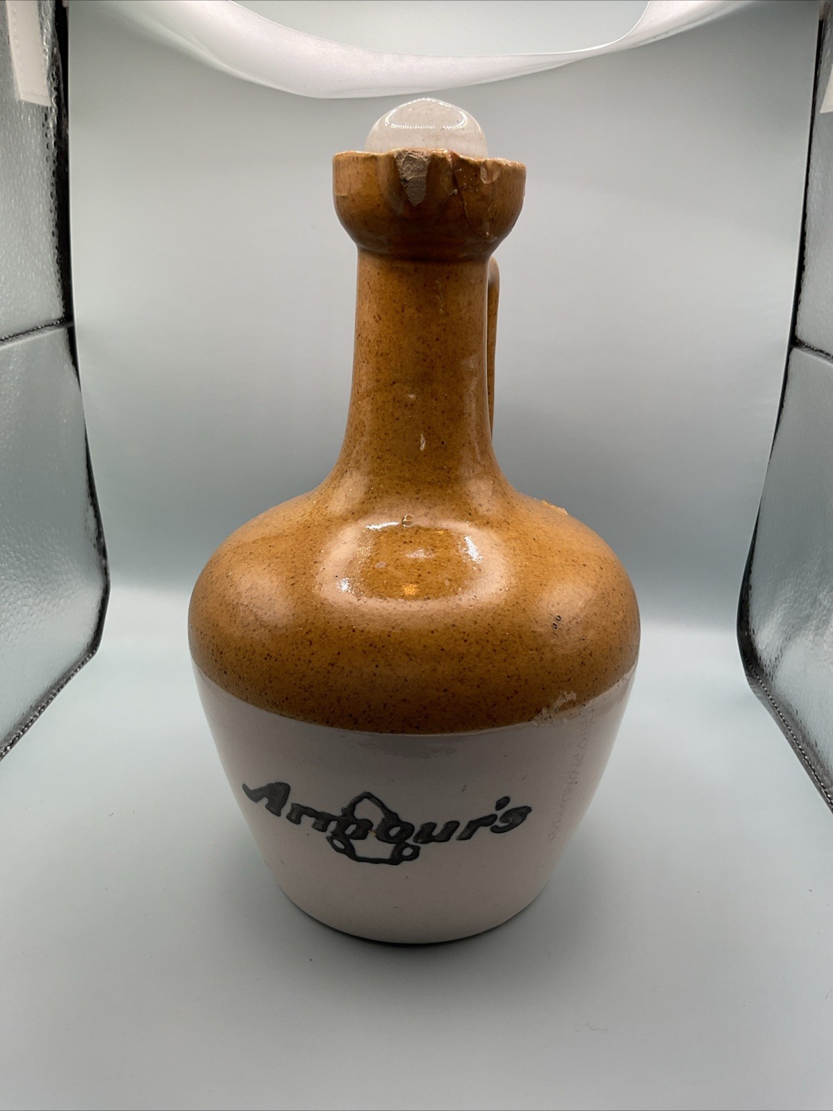 Vintage Armour\'s Old Stoneware Pottery Advertising Whiskey Jug 8\