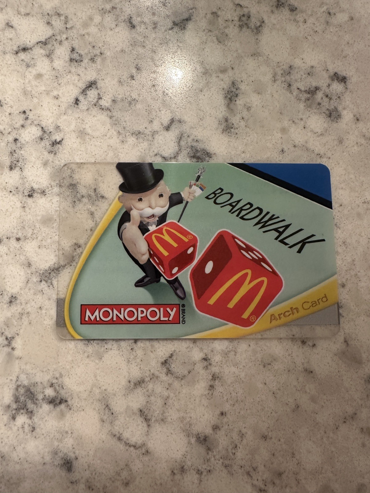 2010 McDonald\'s Monopoly Boardwalk Arch Gift Card - inactive and unused. 