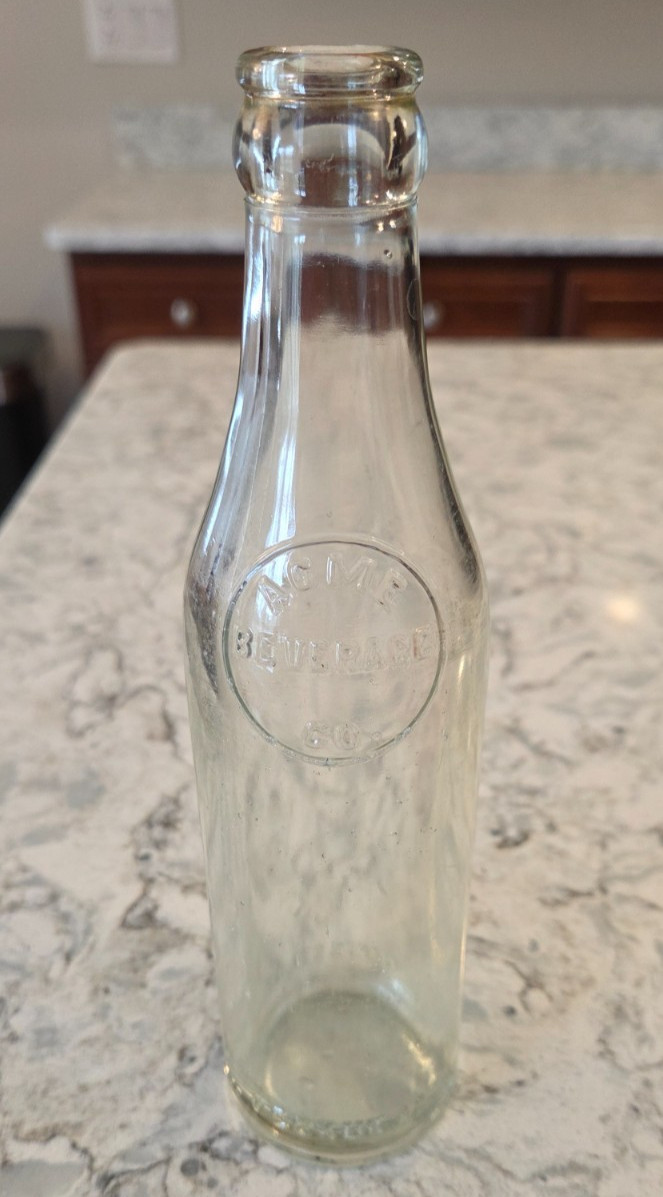 Vintage Acme Beverage Co Bottle Soda Pop Keokuk IA Iowa 7oz Embossed RARE