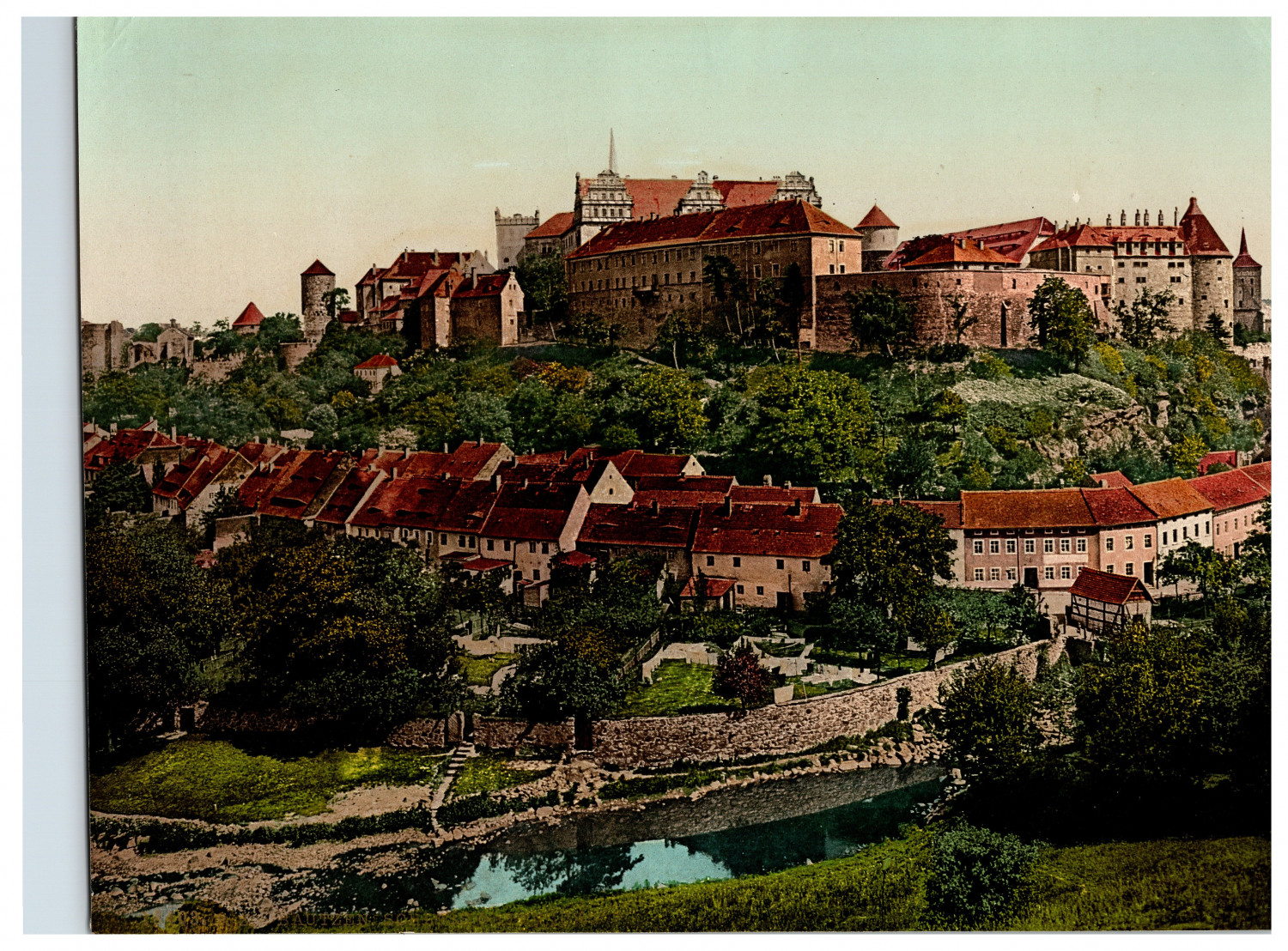 Germany, Bautzen, Ortenburg Castle photochromic, vintage photochrome Germany, Bautzen, Ortenburg Castle photochromic, vintage photochrome