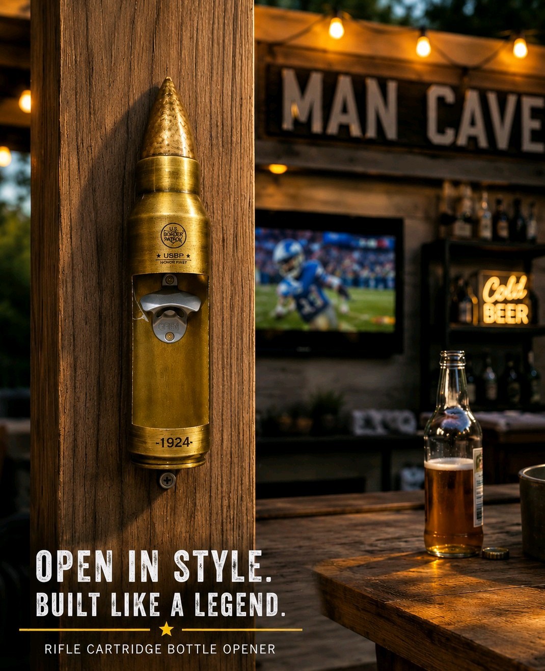 US Border Patrol Metal Bullet Wall Mounted Bottle Opener US Border Patrol Metal Bullet Wall Mounted Bottle Opener