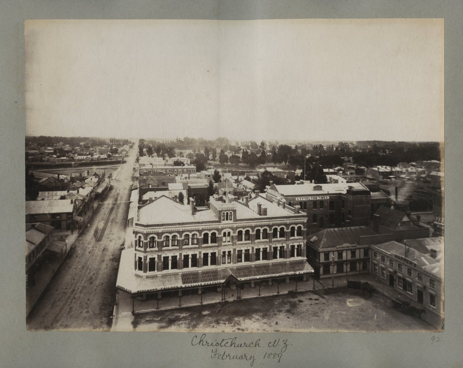 Christchurch New Zealand Hobbs Building Lyttelton Times Cathedral Sq 1880s Photo