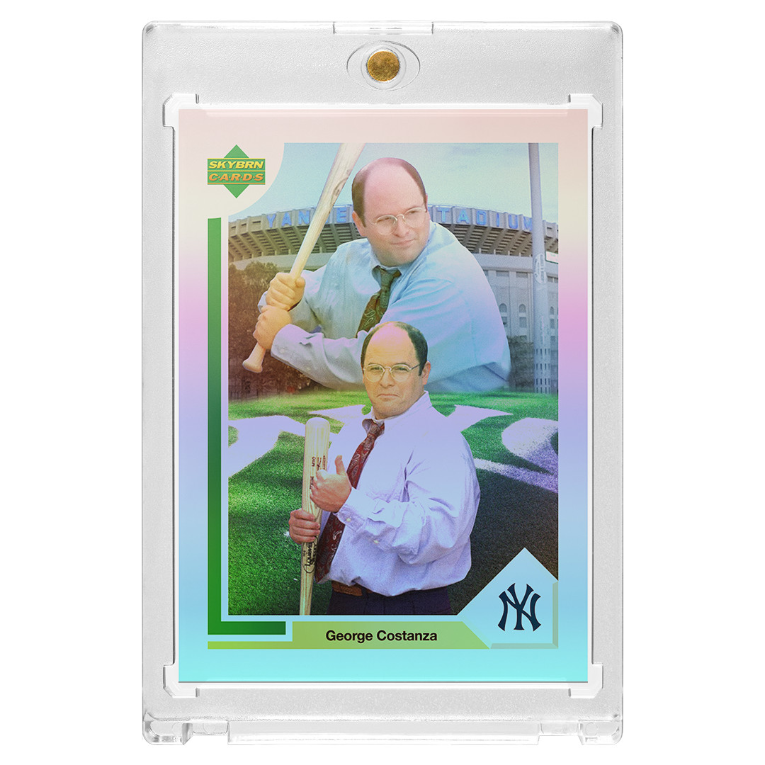Custom George Costanza Seinfeld Yankees Holographic Novelty 1991 Baseball Card