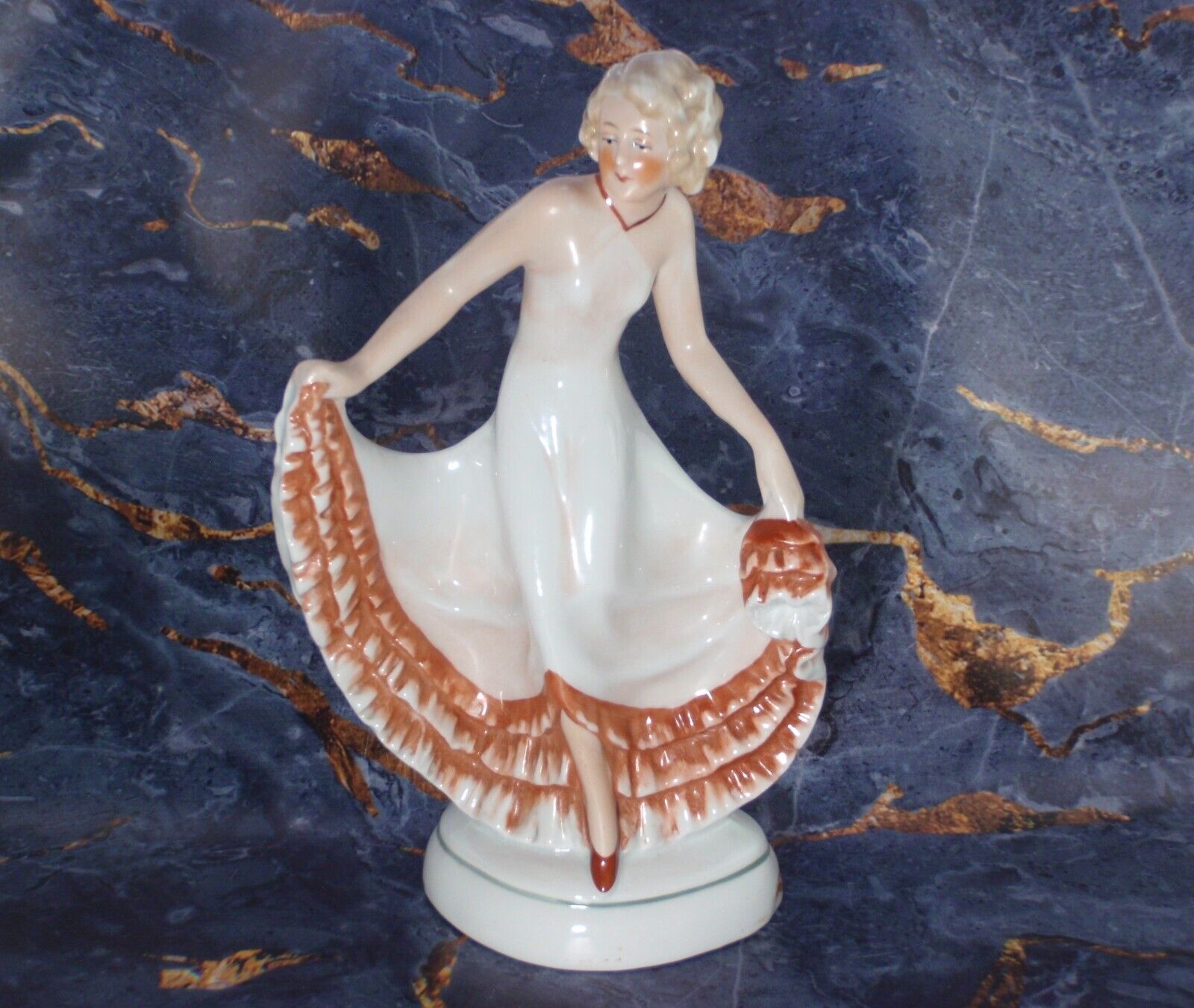 Vintage Girl in Evening Dress DANCER Vintage USSR Porcelain Figurine