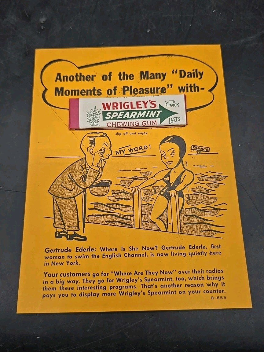 Vintage WRIGLEY\'S CHEWING GUM SAMPLER From the 1930\'s With Original Gum Piece