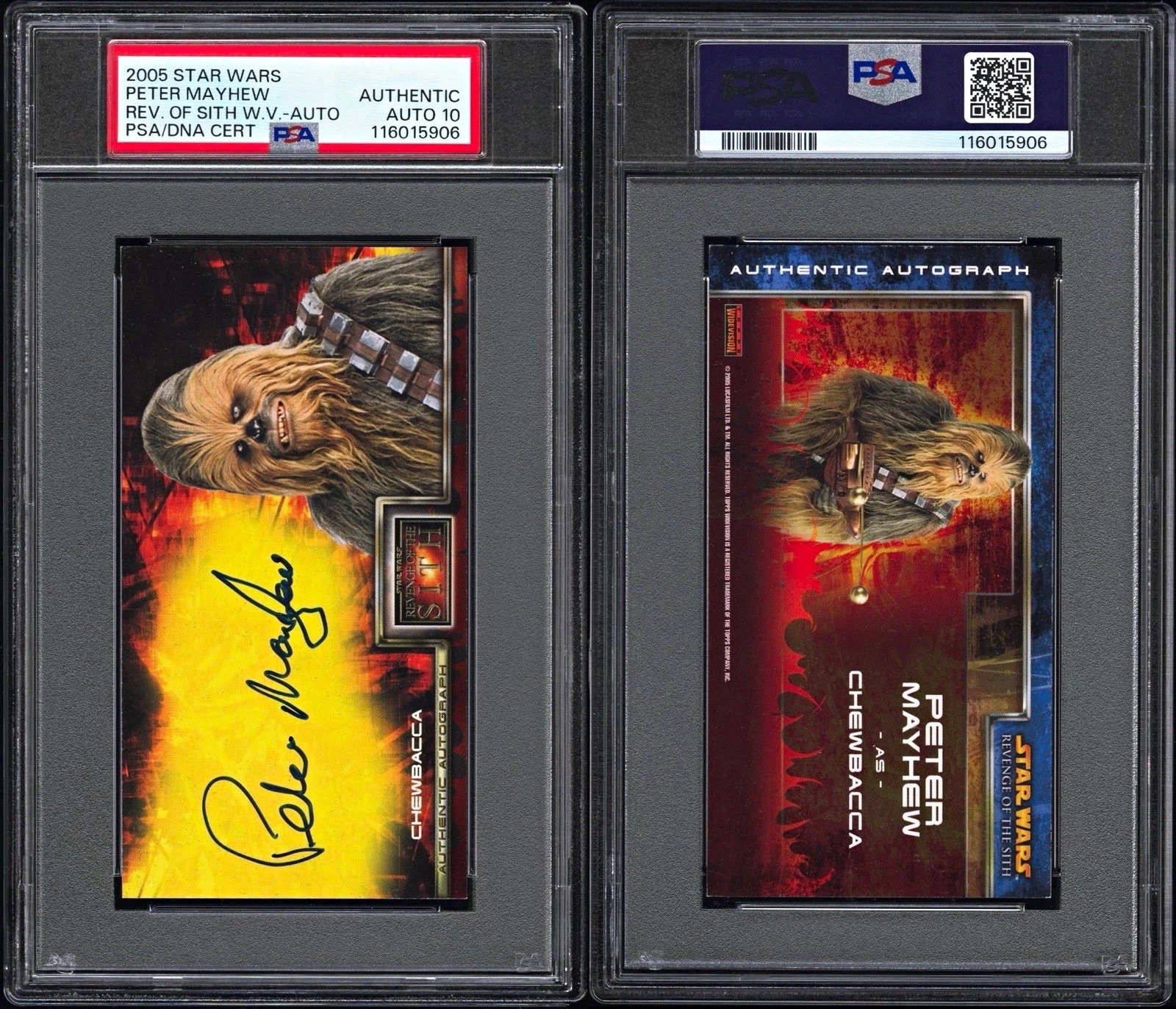 2005 Topps Star Wars ROTS Widevision Peter Mayhew Chewbacca SIGNED PSA AUTO 10